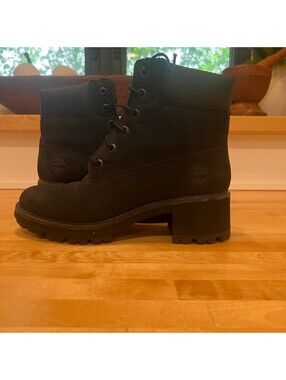 Timberland Kinsley 6" Waterproof Boots Women's Size 9 Black Nubuck Leather